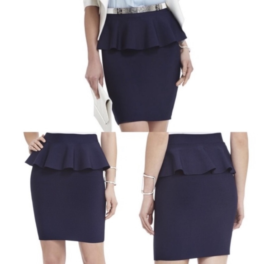 BCBG Malisa peplum skirt, navy blue, size XS